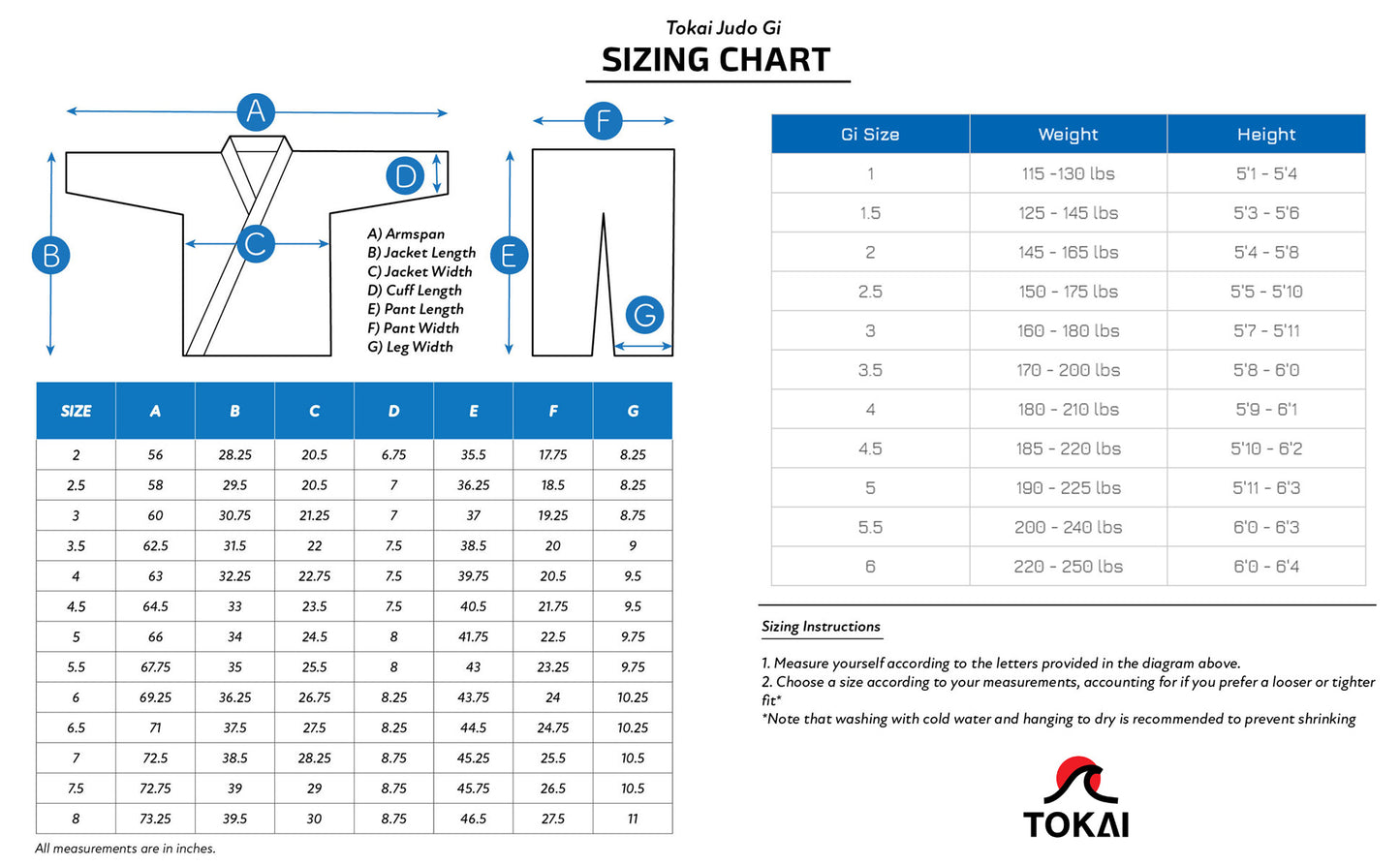 Tokai Single Weave Judo Gi (Blue)